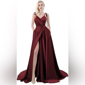 New burgundy gown